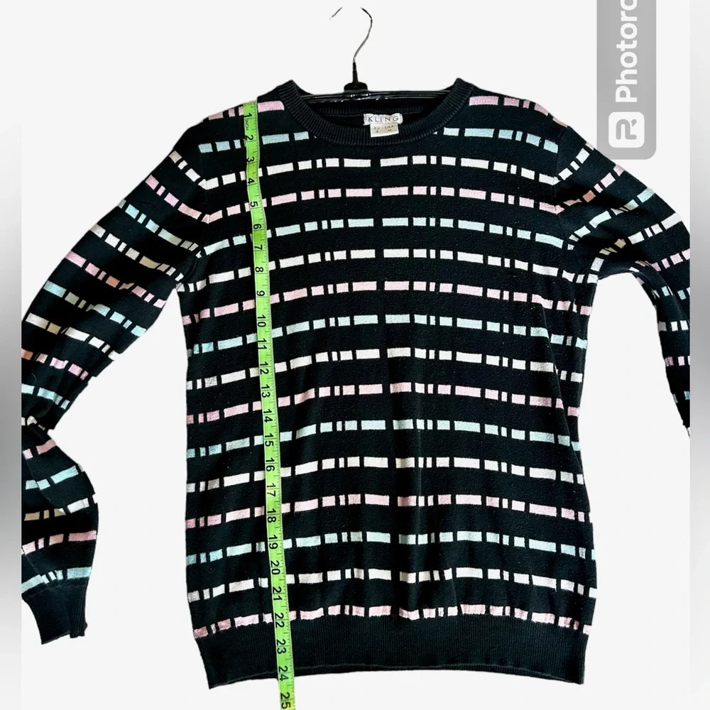 KLING Black, White, and Pastels Crew Neck Long Sleeve Sweater